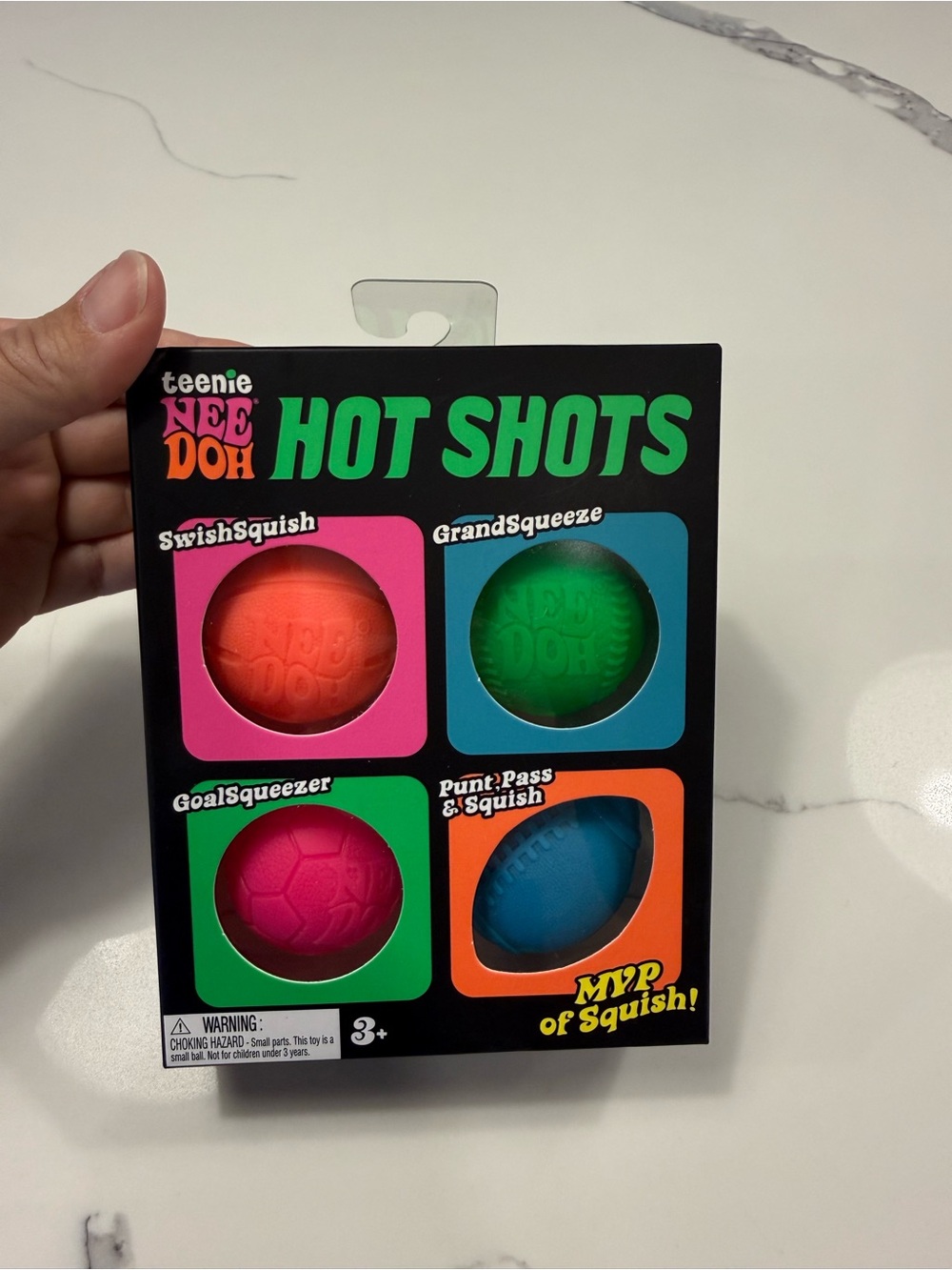 Hot Shots Squishy Sports Ball Set - Blue, Green, Pink, Orange